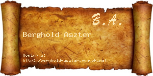 Berghold Aszter névjegykártya